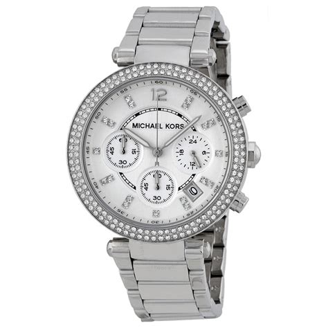 michael kors parker silver-tone watch style mk5353|Michael Kors parker silver dial.